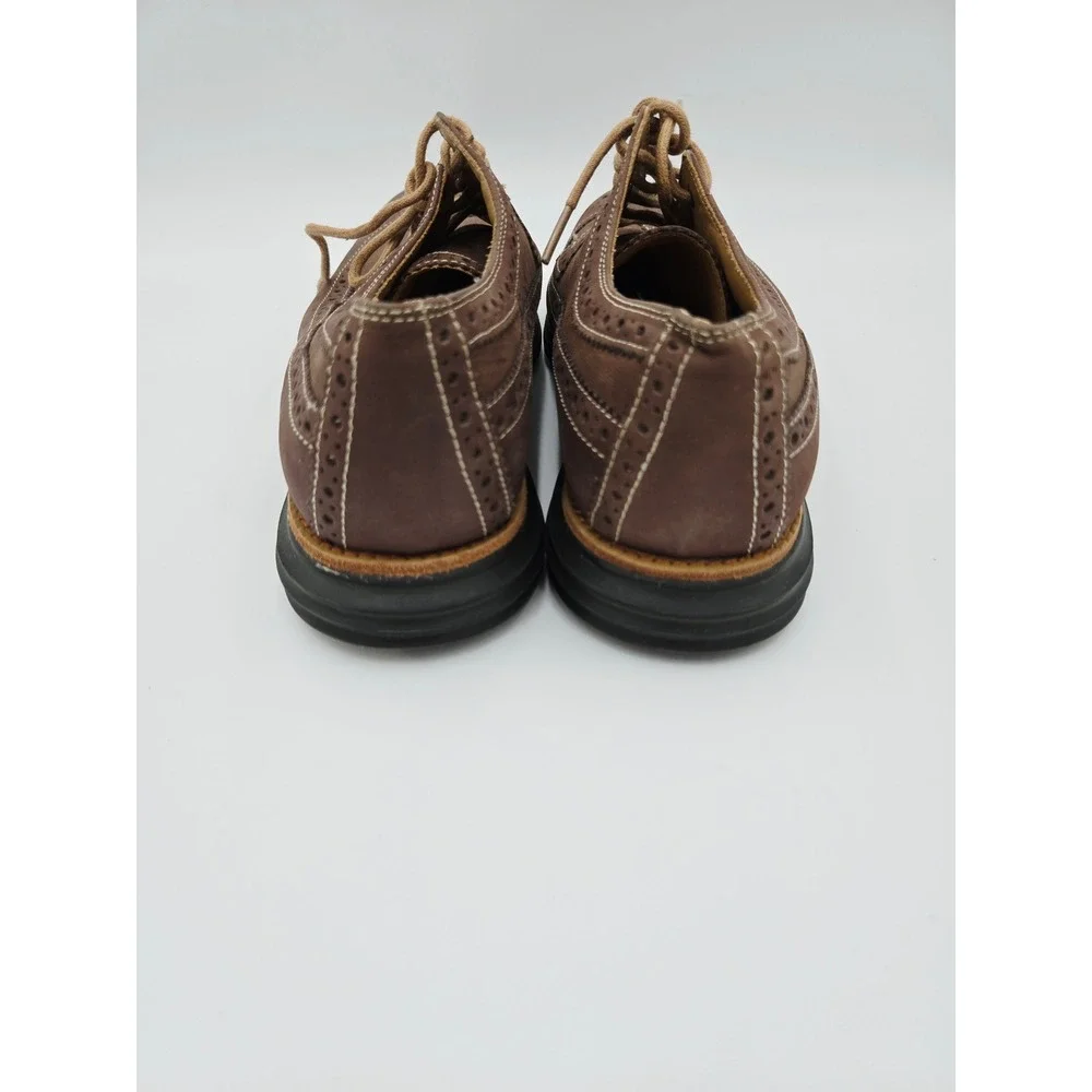 Cole Haan Lunargrand Wingtip Oxford Mens 8.5 Brown‎ Leather Canvas C13973 K14